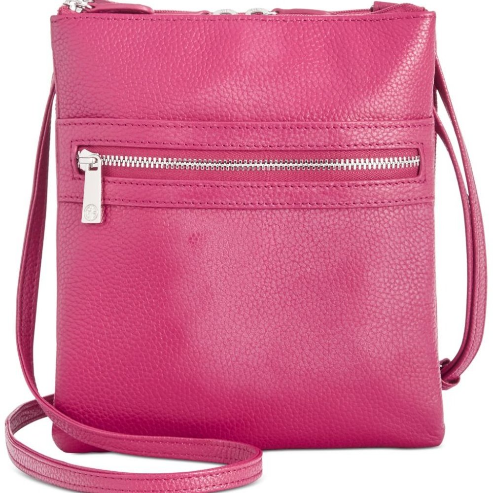 Giani Bernini Triple-Zip Pebble Leather Crossbody